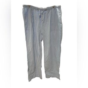 Light Blue Cotton Linen Drawstring Pants Size 4XL